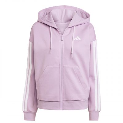 2. Women's adidas Essentials 3-Stripes Full-Zip Fleece Hoodie Purple JY3080
