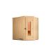 2. Varberg modular sauna, 192x142, corner entrance, wooden door, raw wood with Ofenset BioAktiv 7.5 kW stove