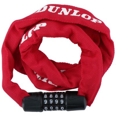 6. DUNLOP BICYCLE LOCK CHAIN WITH CODE 120CM LENGTH - RED