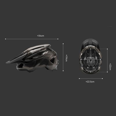 11. Rockbros LK-99 Mountain Bike Helmet with Adjustable Visor and Magnetic Closure 58-62 cm - Titanium