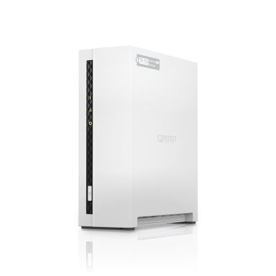 Qnap TS-133, Tower, 1 x 2.5"/3.5" SATA, ARM 1.8GHz Quad core, 2GB, 1 x 1GbE, External adapter (PSU)