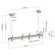 8. Ceiling mount for 2 LCD displays - Plastic, Aluminum, Steel, Silver - Screen size: 114.3-139.7 cm (45-55'')