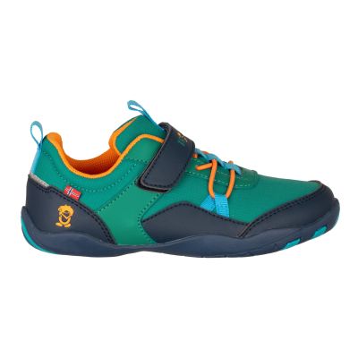 8. Trollkids Skaland Barefoot Hiker Shoes in Sea Green/Madeire Blue/Sahara Sunset