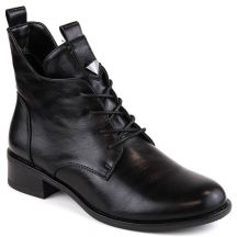 Insulated lace-up and zipper ankle boots M.Daszyński W SAN18, black