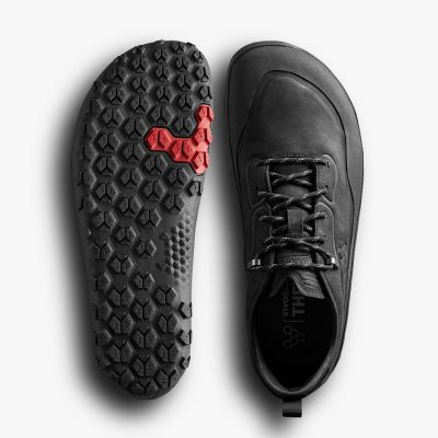 5. Vivobarefoot Tracker Leather At Low Mens Obsidian Shoes (309534-01)