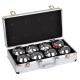 11. 8-PIECE PETANQUE BALLS - BOULE PETANQUE ALUMINUM SUITCASE ENERO