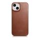 3. iCarer CE Oil Wax Premium Leather Folio Case iPhone 14 Plus magnetic flip case MagSafe brown (AKI14220707-BN)