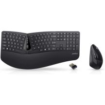 Perixx PERIDUO-605 Ergonomic Wireless Keyboard + Mouse Set Black
