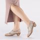 6. Women's leather high-heeled shoes, comfortable and flexible, cream Rieker 46778-64