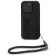 2. BMW Signature Leather Wordmark Cord Case for iPhone 16 Pro Max - Black
