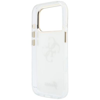 7. Guess IML 4G Script Metal Case for iPhone 17 Pro / 18 Pro - White