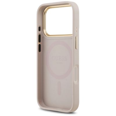 7. Guess 4G PU Classic Logo MagSafe Case for iPhone 17 Pro - Pink