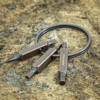 4. Rockbros VK-ARCO3 ROAD TO SKY Multitool 6-in-1 Keychain - Brown