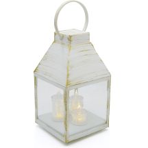 ADVENT LANTERN RORATY LED LANTERN 25CM 3 CANDLES WHITE