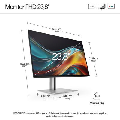 5. HP LED MONITOR 23.8”S7 Pro 724pf (8X530AA) 100Hz
