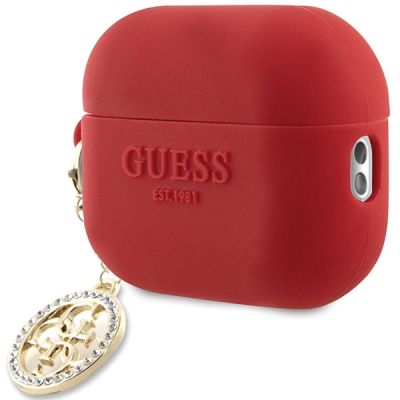 3. Guess GUAP23DSLGHDF AirPods Pro 2 cover red 3D Rubber 4G Diamond Charm