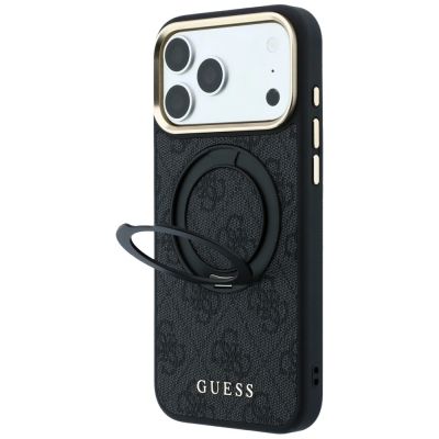 2. Guess Ring Stand 360 4G Classic Logo MagSafe Case for iPhone 17 Pro Max / 18 Pro Max - Black