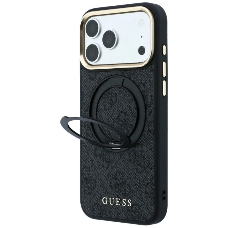 2. Guess Ring Stand 360 4G Classic Logo MagSafe Case for iPhone 17 Pro Max / 18 Pro Max - Black