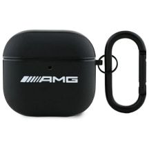 AMG Leather White Logo Case for AirPods 4 - Black / White