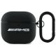 AMG Leather White Logo Case for AirPods 4 - Black / White