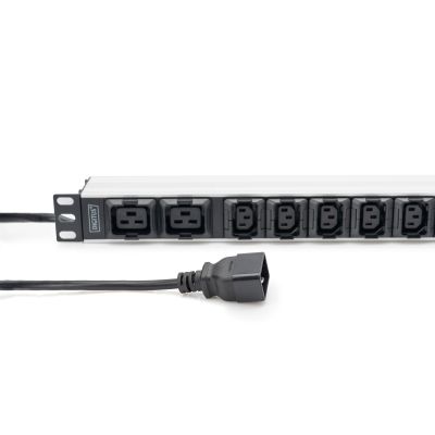 17. Digitus Power strip with aluminum profile, 10 sockets, 2 m power cord, IEC C20 plug
