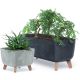 14. GRACIA SQUARE CONCRETE EFFECT FLOWER POT 29x29CM