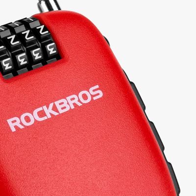 3. Rockbros 32420981001 bicycle lock with retractable cable - red