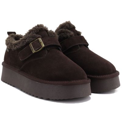 4. Short Warm-Lined Brown Leather Ankle Boots for Women Big Star UU274319
