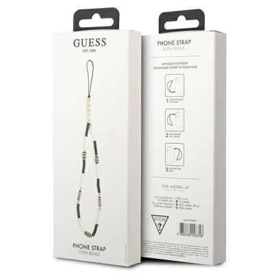 3. Guess pendant GUSTBCKH Phone Strap black-white/black-white Heishi Beads