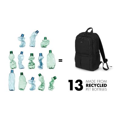2. DICOTA D31696 Backpack Black Polyethylene Terephthalate (PET)
