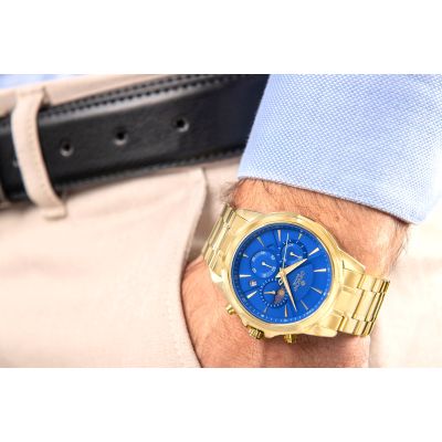 5. Men's Watch Giewont Chronograph Sapphire Gold Blue GW9460-B5