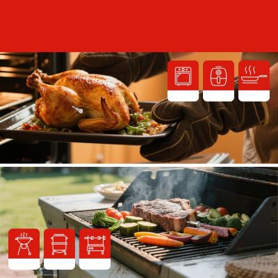 5. Meatmeet X Pro Kitchen Thermometer with Bluetooth/WiFi App for Grill, Oven, Smoker - Black