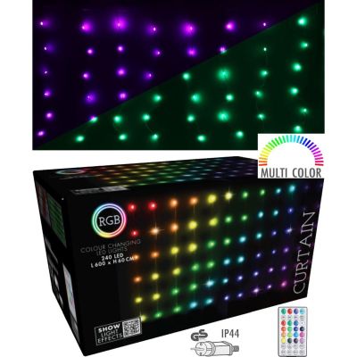 33. CHRISTMAS TREE LIGHTS LIGHT CURTAIN OUTSIDE/INTERNAL 240 LED 600X60CM WITH REMOTE CONTROL RGB COLOR