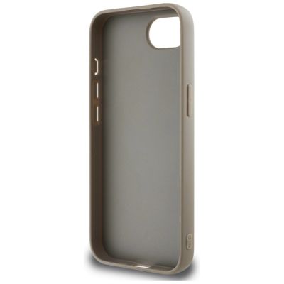 7. DKNY Repeat Texture Pattern with Tonal Stripe iPhone 16e Case - Beige