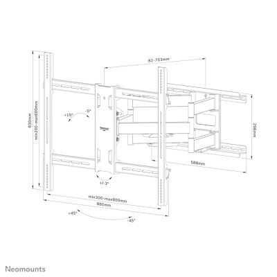 17. Neomounts WL40S-950BL18 Monitor Mount/Stand 2.79m (110") Wall Mount Black