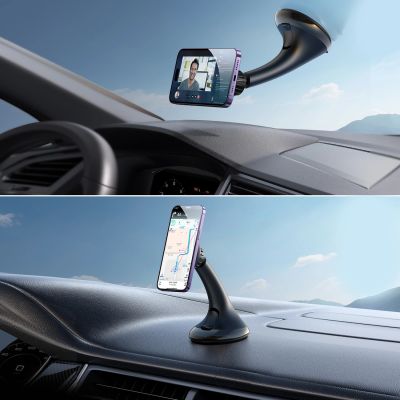 8. Joyroom JR-ZS356 universal magnetic car holder for a phone on the cockpit/window - black