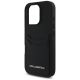 6. Karl Lagerfeld HC Grained PU Cardslot Metal Elong Case for iPhone 16 Pro Max - Black
