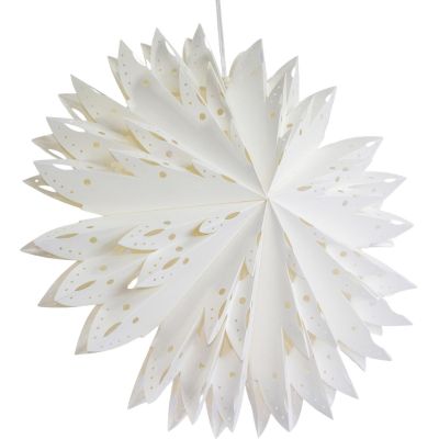 3. DECORATIVE STAR SNOWFLAKE HANGING PAPER 50CM WHITE