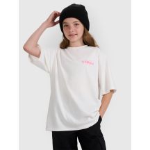Oversized T-shirt with print for girls 4F 4FJRAW25TTSHF2935-11S