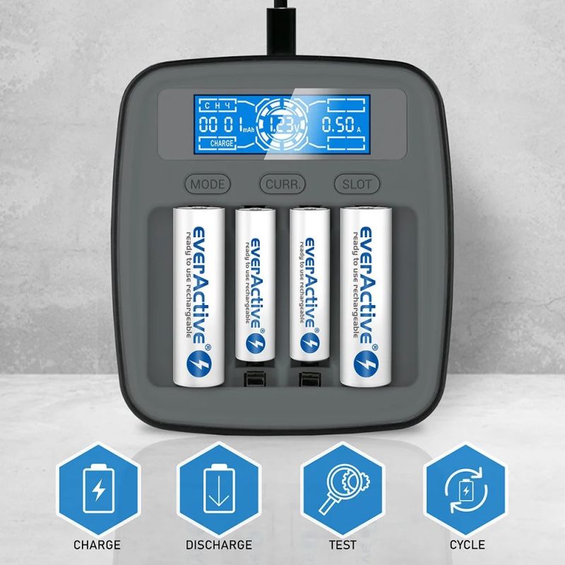 2. EVERACTIVE USB-C Ni-MH Battery Charger NC1000MV2