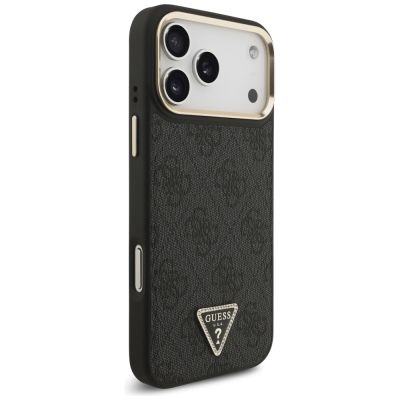 4. Guess 4G Triangle Logo MagSafe Case for iPhone 17 Pro Max - Black and Gold