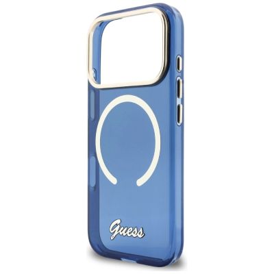 6. Guess IML Script Metal MagSafe Case for iPhone 17 Pro Max - Blue