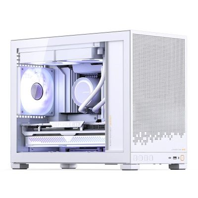 32. Jonsbo D32 STD PC Case, White, Mini Case, mATX, Tempered Glass – White