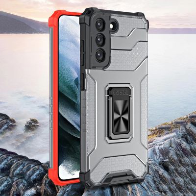 8. Crystal Ring Case tough hybrid cover + magnetic holder for Samsung Galaxy S22 + (S22 Plus) black