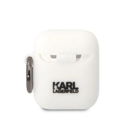 2. Karl Lagerfeld KLA2RUNIKH AirPods 1/2 cover white/white Silicone Karl Head 3D