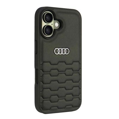 3. Audi Synthetic Leather iPhone 16 6.1" black/black hardcase AU-TPUPCIP16-GT/D2-BK