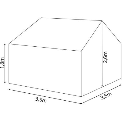 10. GARDEN GARAGE PAVILION 3.50x3.50x2.60M GRAY SASKA GARDEN