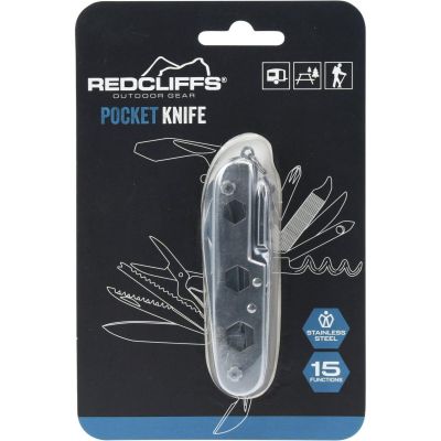 5. SURVIVAL TOURIST KIT 15-IN-1 POCKET KNIFE SILVER