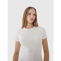 Women's slim ribbed t-shirt 4F 4FWSS25TTSHF1968-11S