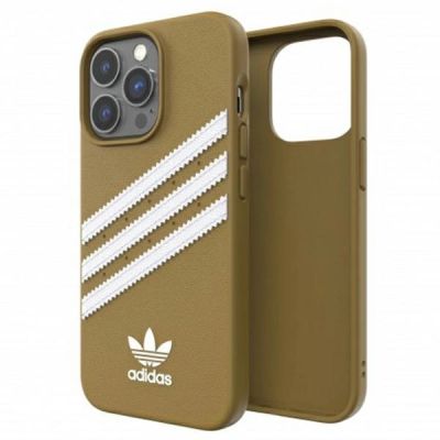 7. Adidas OR Molded Case PU for iPhone 13 Pro Max - Beige and Gold